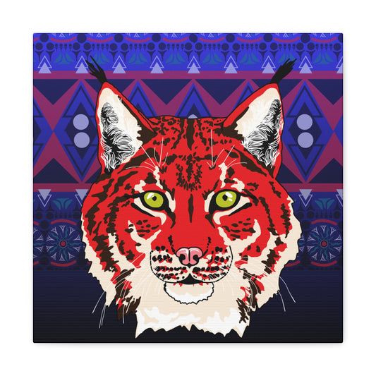 Lynx Portrait (red) Canvas