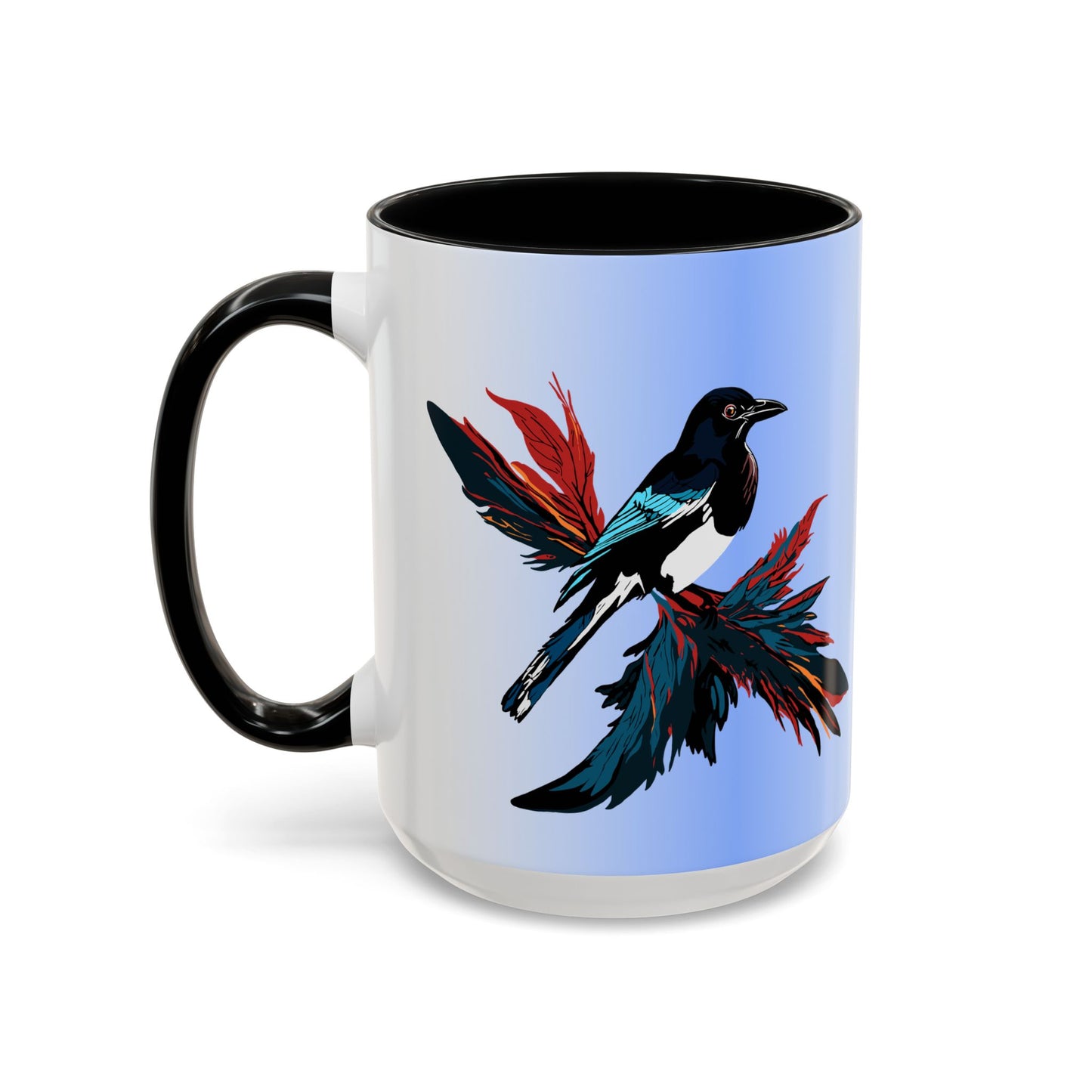 Hand-drawn magpie icon mug — original wildlife art by Kayanna Healy at Neo Native