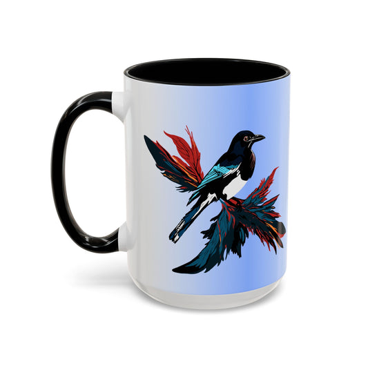 Hand-drawn magpie icon mug — original wildlife art by Kayanna Healy at Neo Native