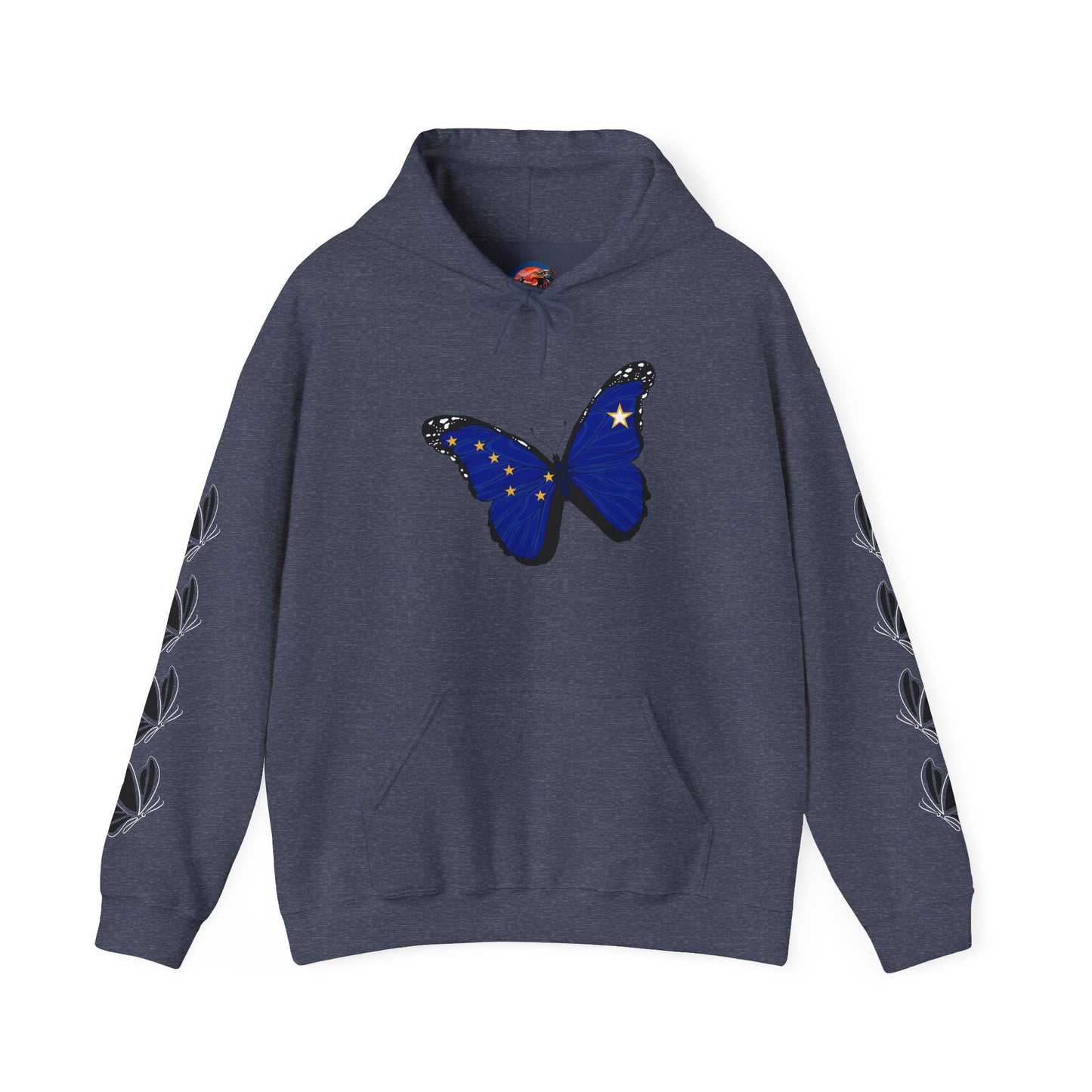 Hand-drawn 'Grace' word art hoodie inspired by Alaska Native design traditions — styled product photo