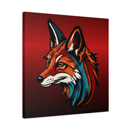 Hand-drawn red fox icon canvas print — original wildlife art by Kayanna Healy at Neo Native