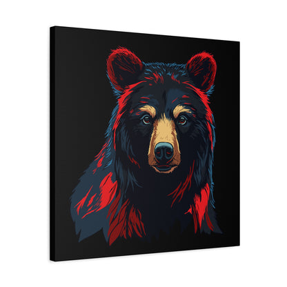 Hand-drawn black bear icon canvas print — original wildlife art by Kayanna Healy at Neo Native