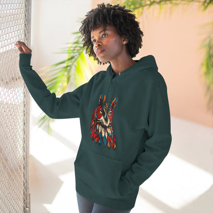 Great Horned Owl Icon - Fleece Hoodie