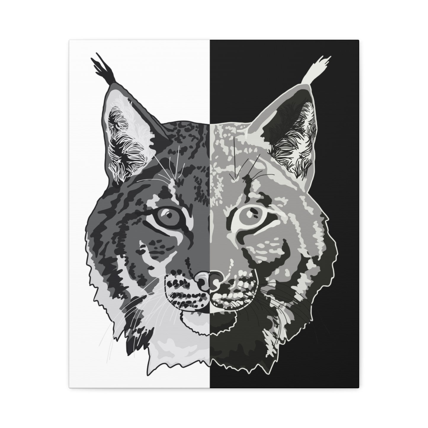 Lynx Black & White Portrait Canvas
