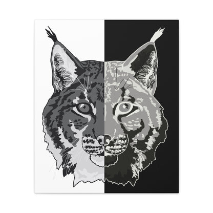 Lynx Black & White Portrait Canvas