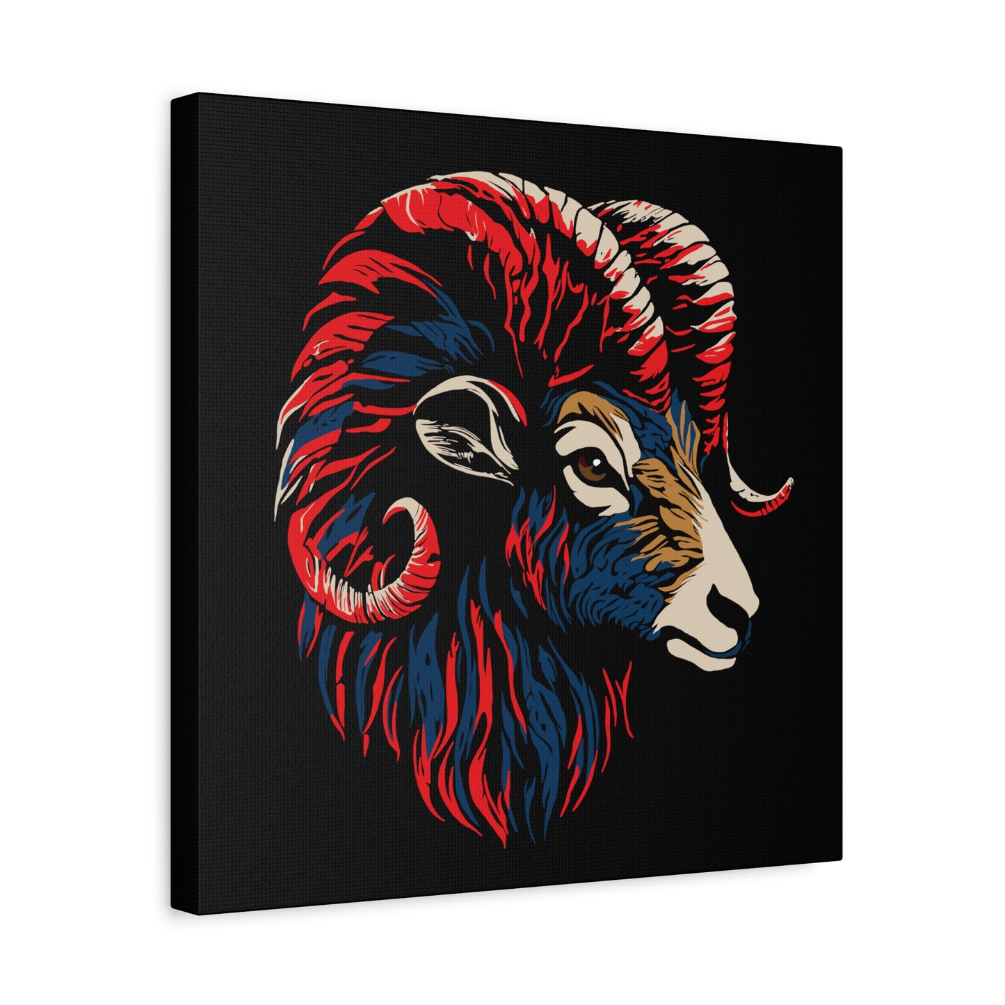 Hand-drawn dall sheep icon canvas print — original wildlife art by Kayanna Healy at Neo Native