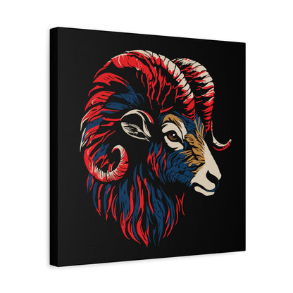 Hand-drawn dall sheep icon canvas print — original wildlife art by Kayanna Healy at Neo Native