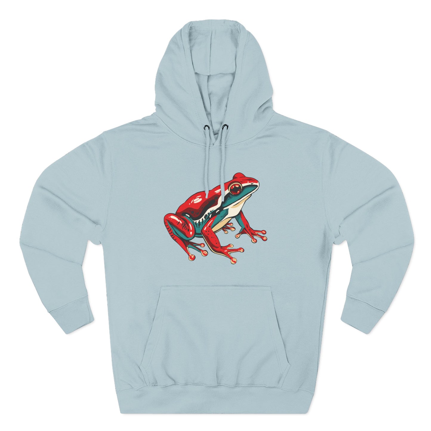 Hand-drawn Alaska Native inspired wood frog hoodie — original Indigenous wildlife design — back view