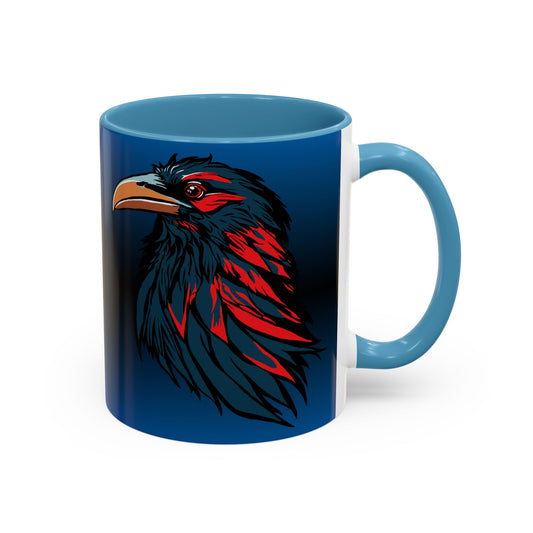 Hand-drawn raven icon mug — original wildlife art by Kayanna Healy at Neo Native