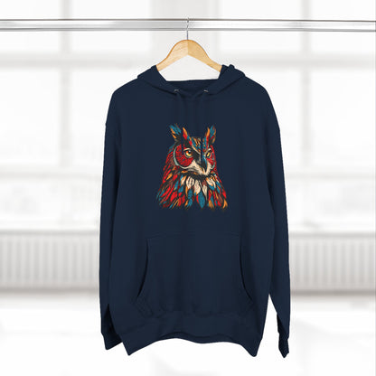 Great Horned Owl Icon - Fleece Hoodie