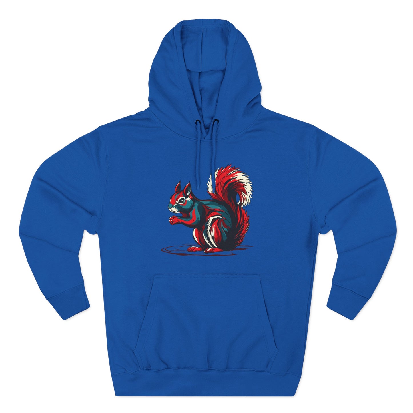 Hand-drawn squirrel icon hoodie — original wildlife art by Kayanna Healy at Neo Native