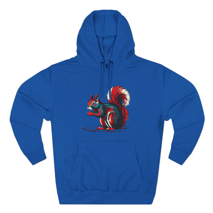 Hand-drawn squirrel icon hoodie — original wildlife art by Kayanna Healy at Neo Native