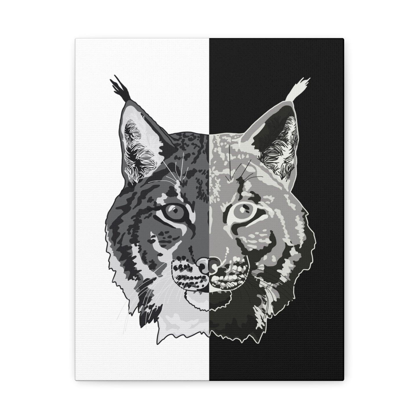 Lynx Black & White Portrait Canvas