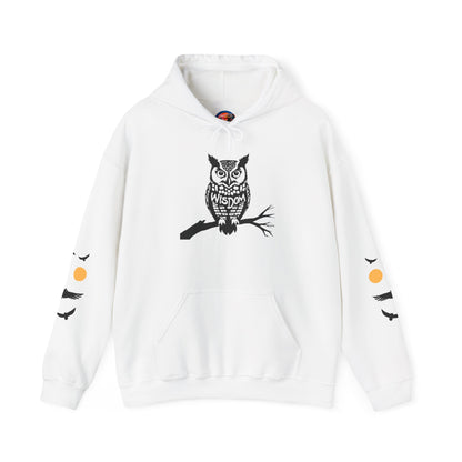 Hand-drawn 'Wisdom' word art hoodie inspired by Alaska Native design traditions — back view