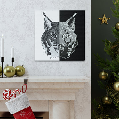 Lynx Black & White Portrait Canvas