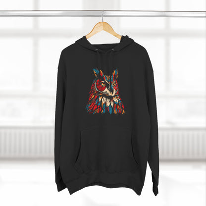 Great Horned Owl Icon - Fleece Hoodie