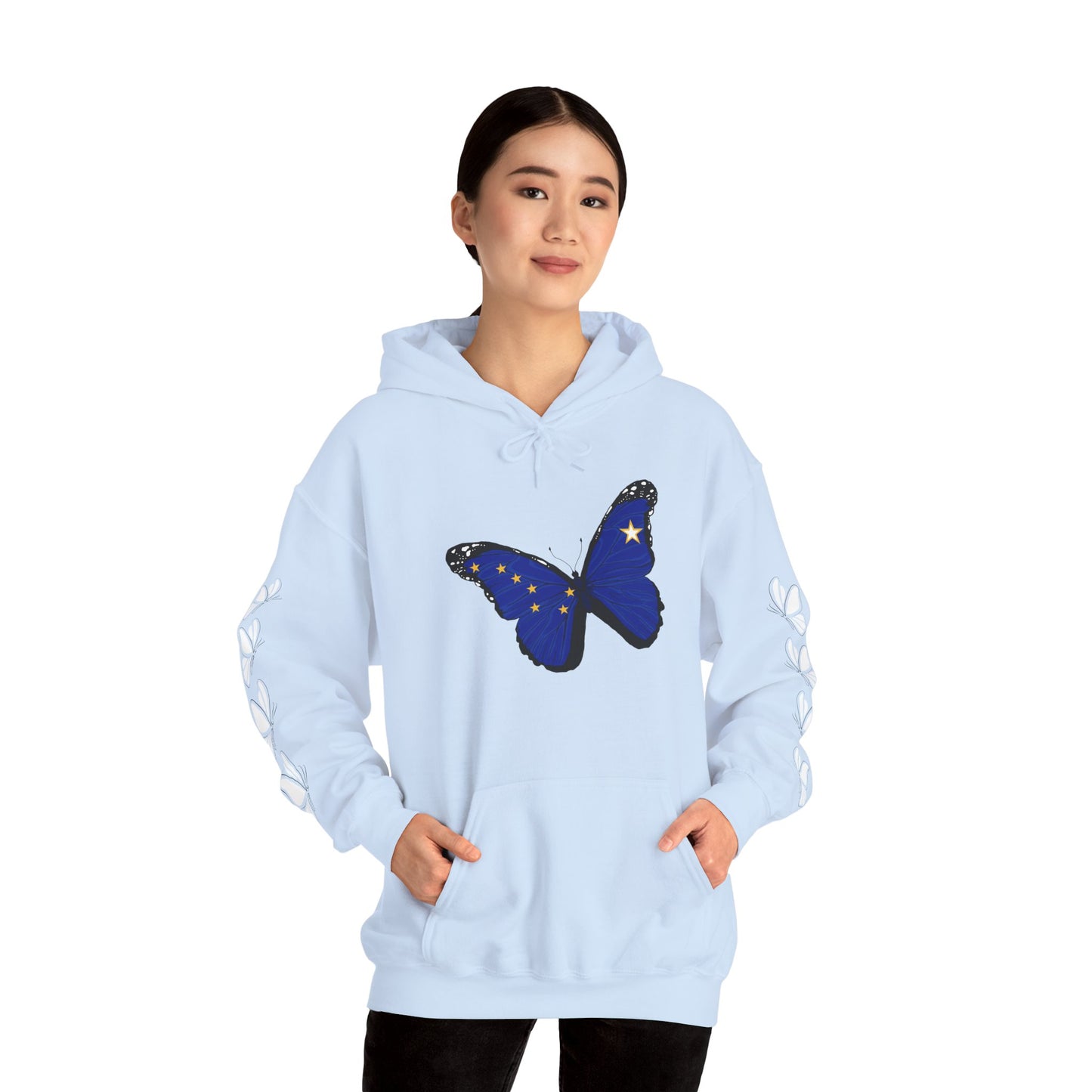 Hand-drawn 'Grace' word art hoodie inspired by Alaska Native design traditions — close-up texture detail