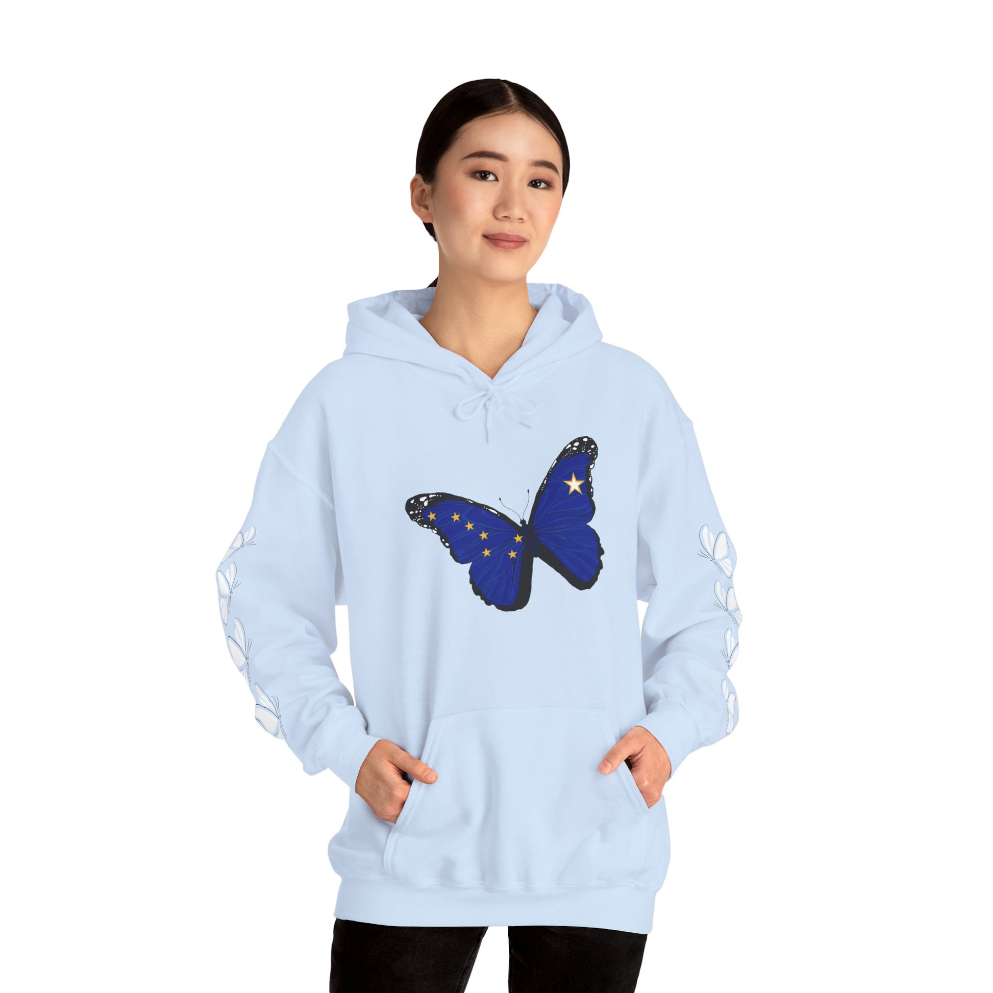 Hand-drawn 'Grace' word art hoodie inspired by Alaska Native design traditions — close-up texture detail