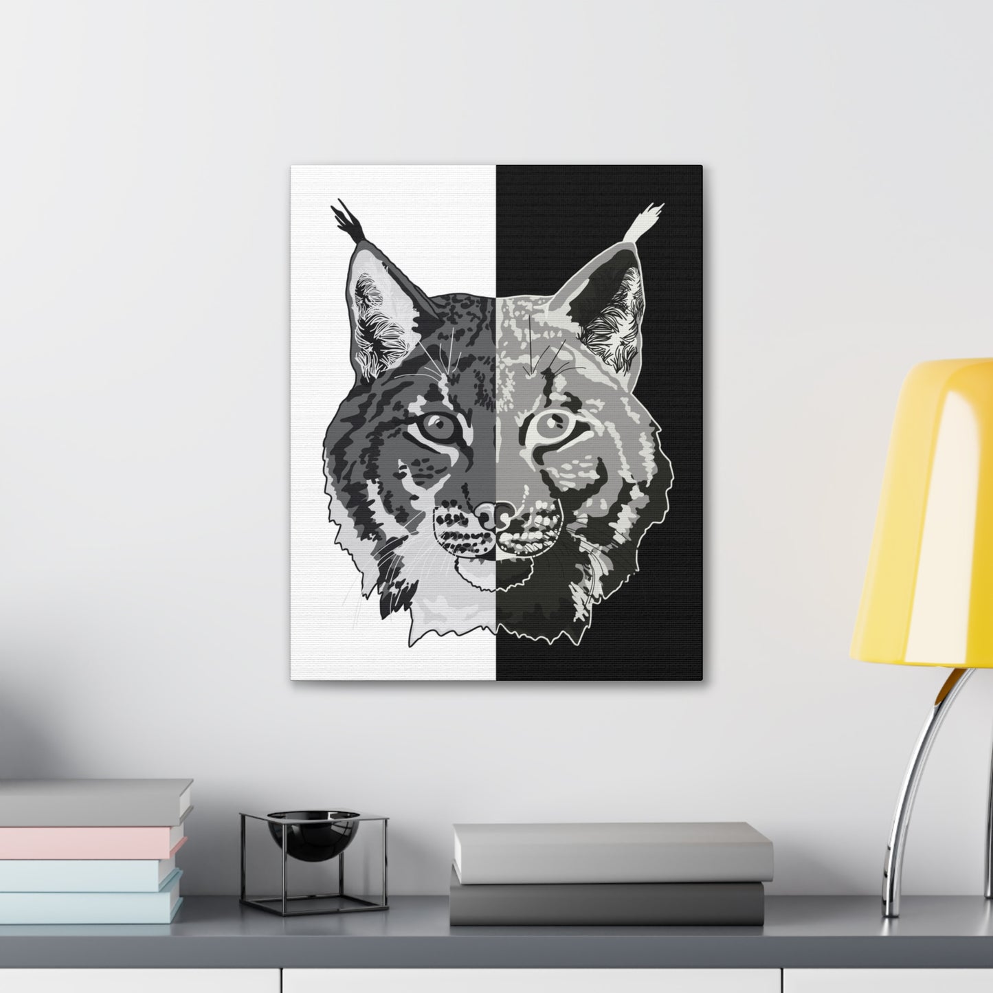 Lynx Black & White Portrait Canvas