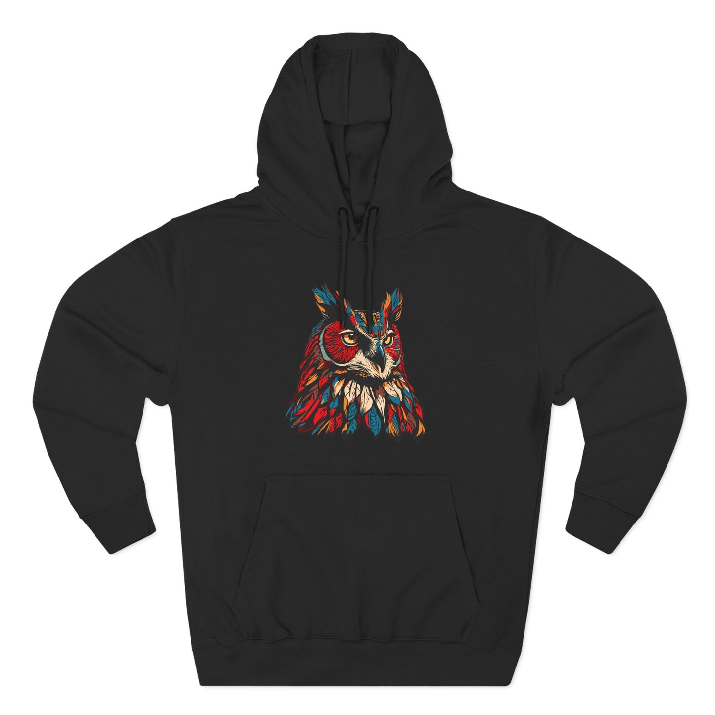 Great Horned Owl Icon - Fleece Hoodie