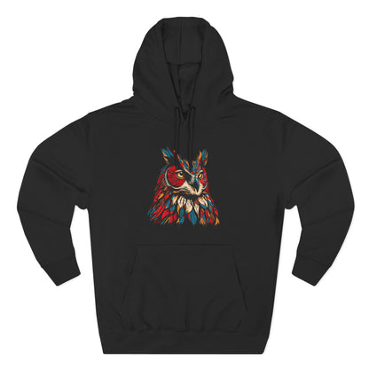 Great Horned Owl Icon - Fleece Hoodie
