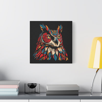 Great Horned Owl Icon Canvas