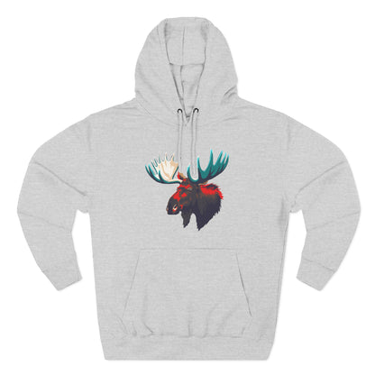 Hand-drawn Alaska Native inspired moose hoodie — original Indigenous wildlife design — back view