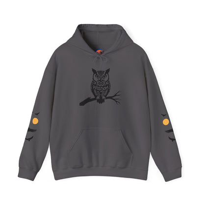 Hand-drawn 'Wisdom' word art hoodie inspired by Alaska Native design traditions — front view