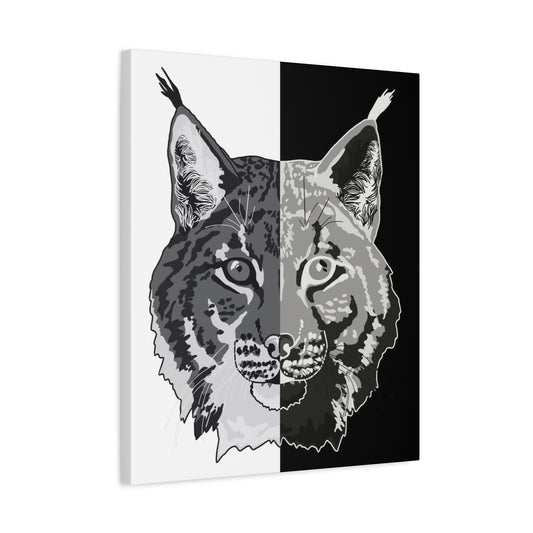 Lynx Black & White Portrait Canvas