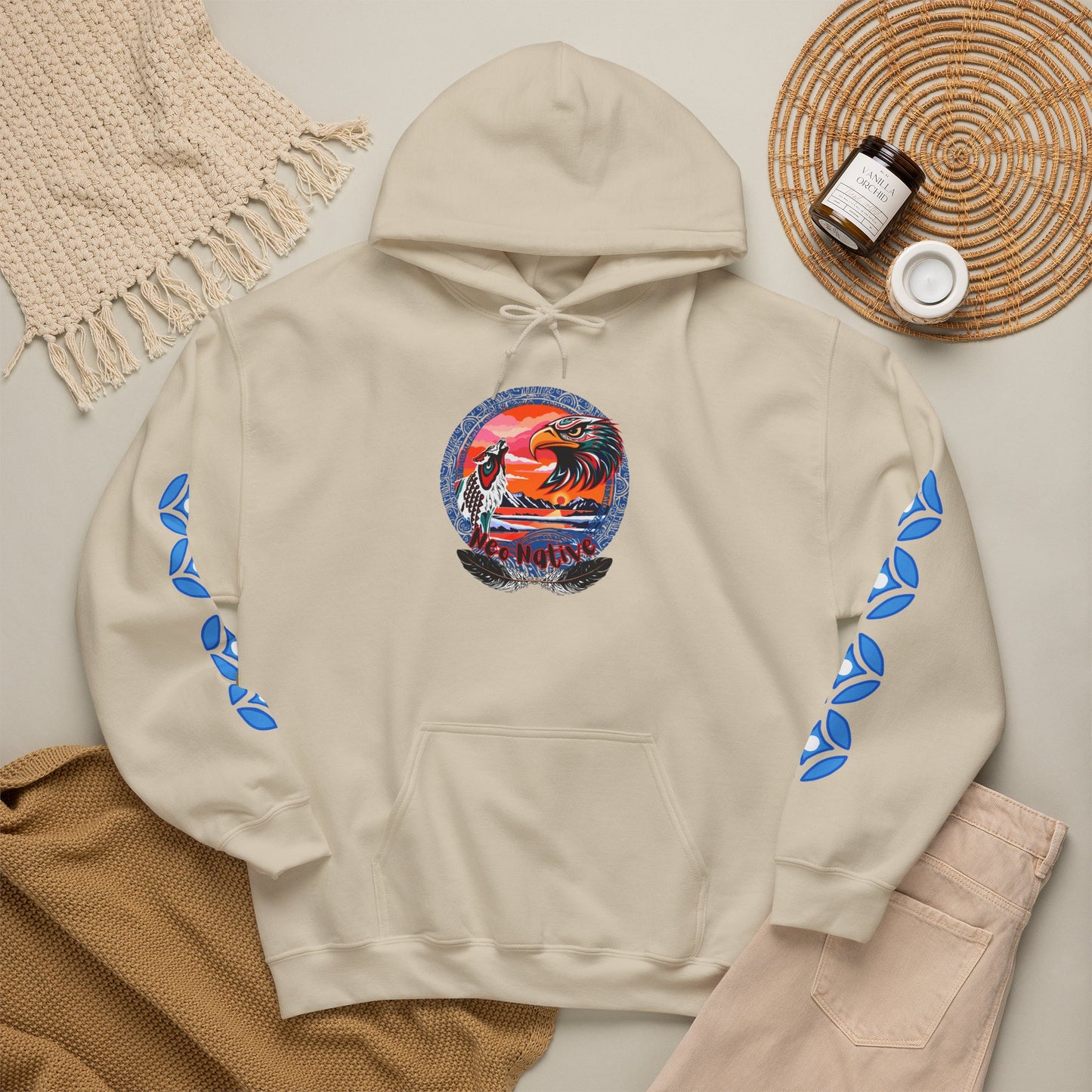 Neo Native brand logo hoodie — Alaska Native owned apparel brand — front view