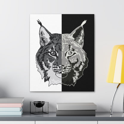 Lynx Black & White Portrait Canvas