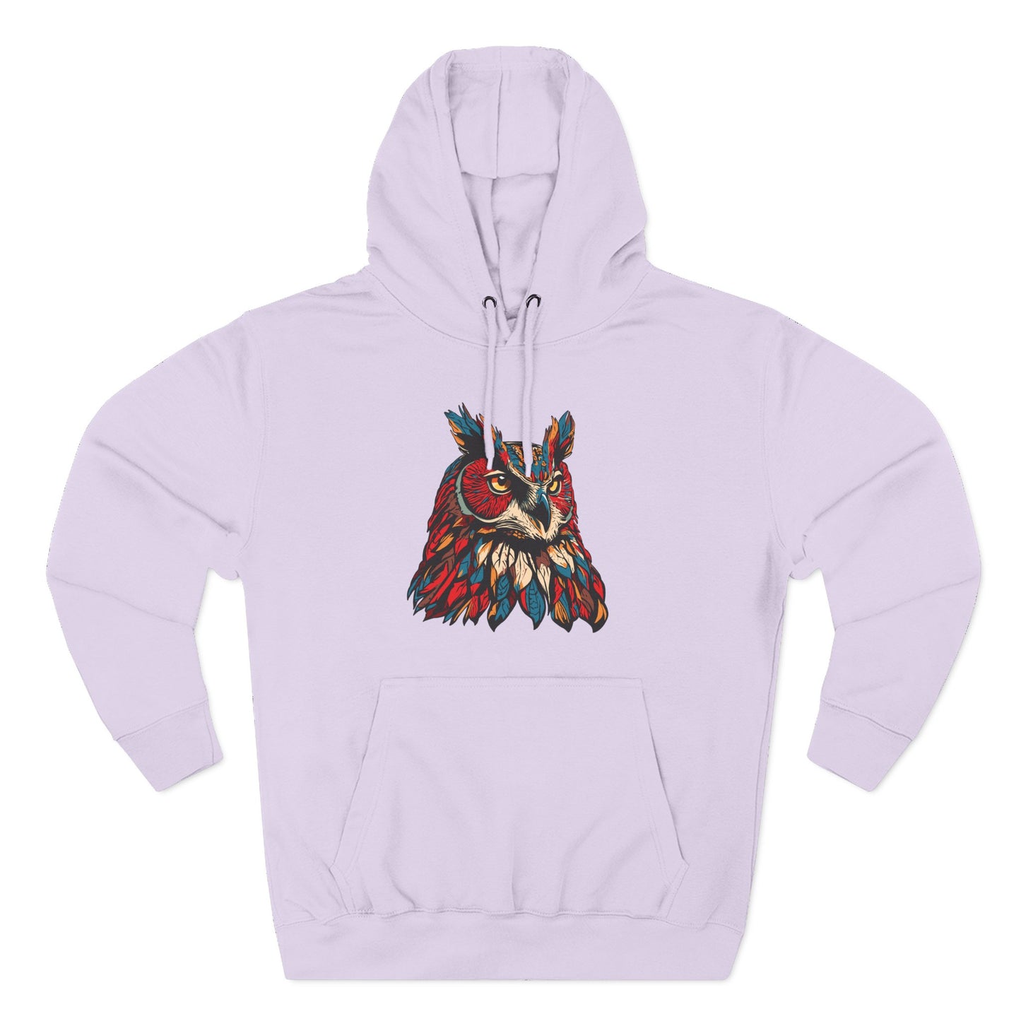 Great Horned Owl Icon - Fleece Hoodie