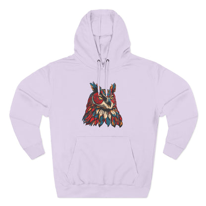 Great Horned Owl Icon - Fleece Hoodie