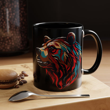 Hand-drawn grizzly icon mug — original wildlife art by Kayanna Healy at Neo Native