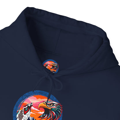 Neo Native brand logo hoodie — Alaska Native owned apparel brand — flat lay view