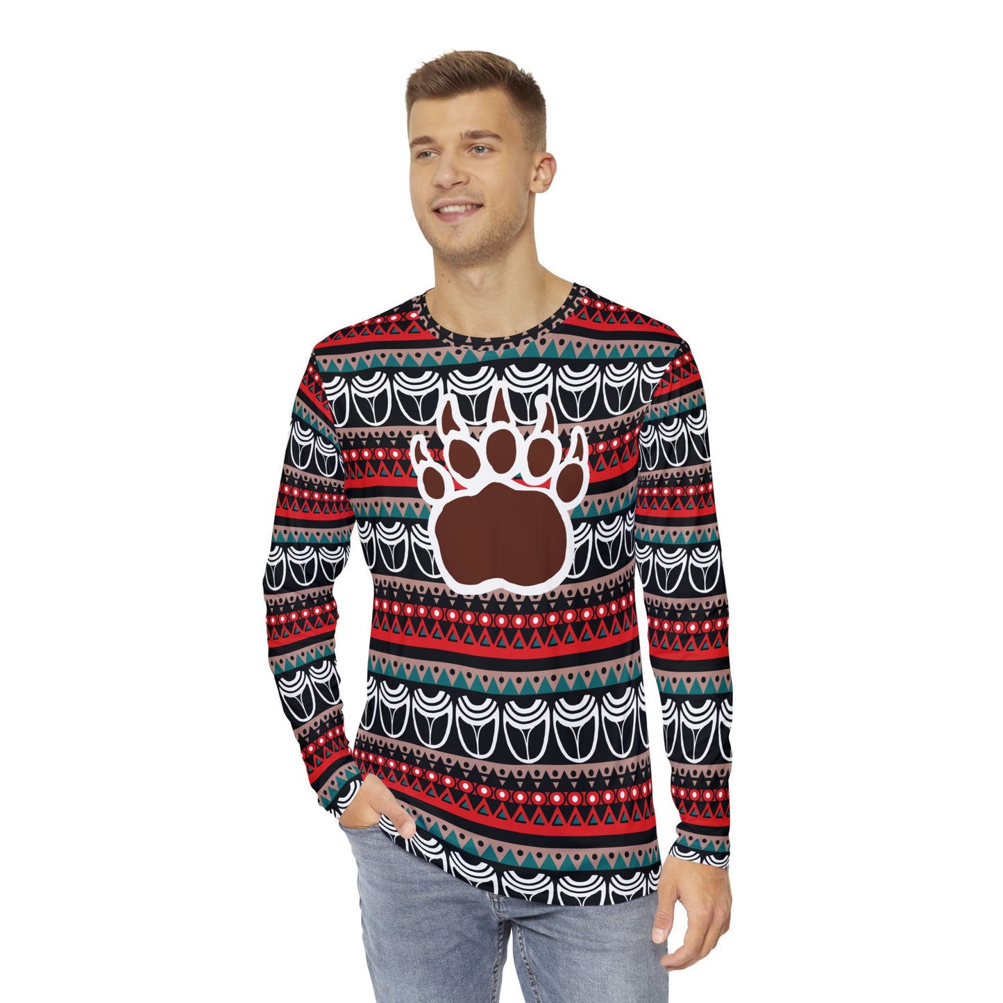 Holly Bear Paw Pattern Long-Sleeve