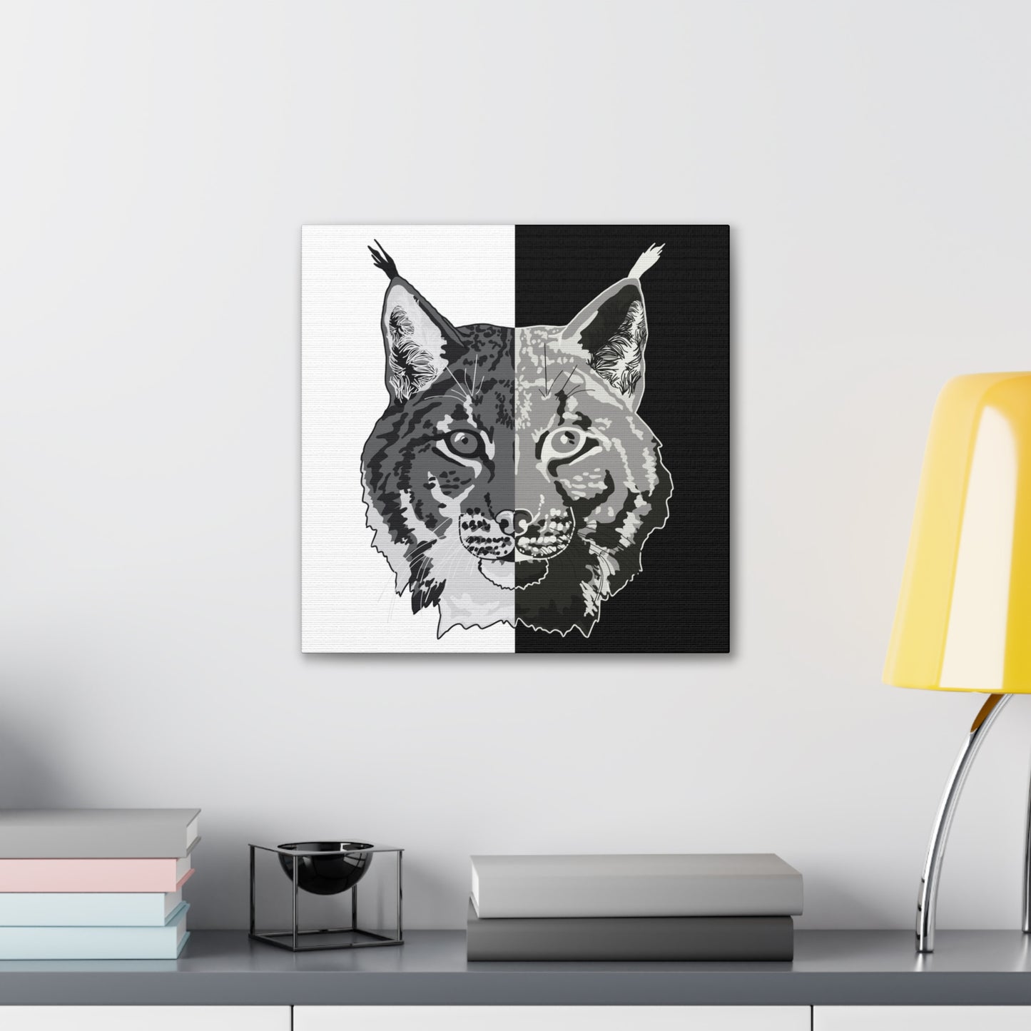 Lynx Black & White Portrait Canvas