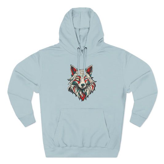 Hand-drawn arctic fox icon hoodie — original wildlife art by Kayanna Healy at Neo Native
