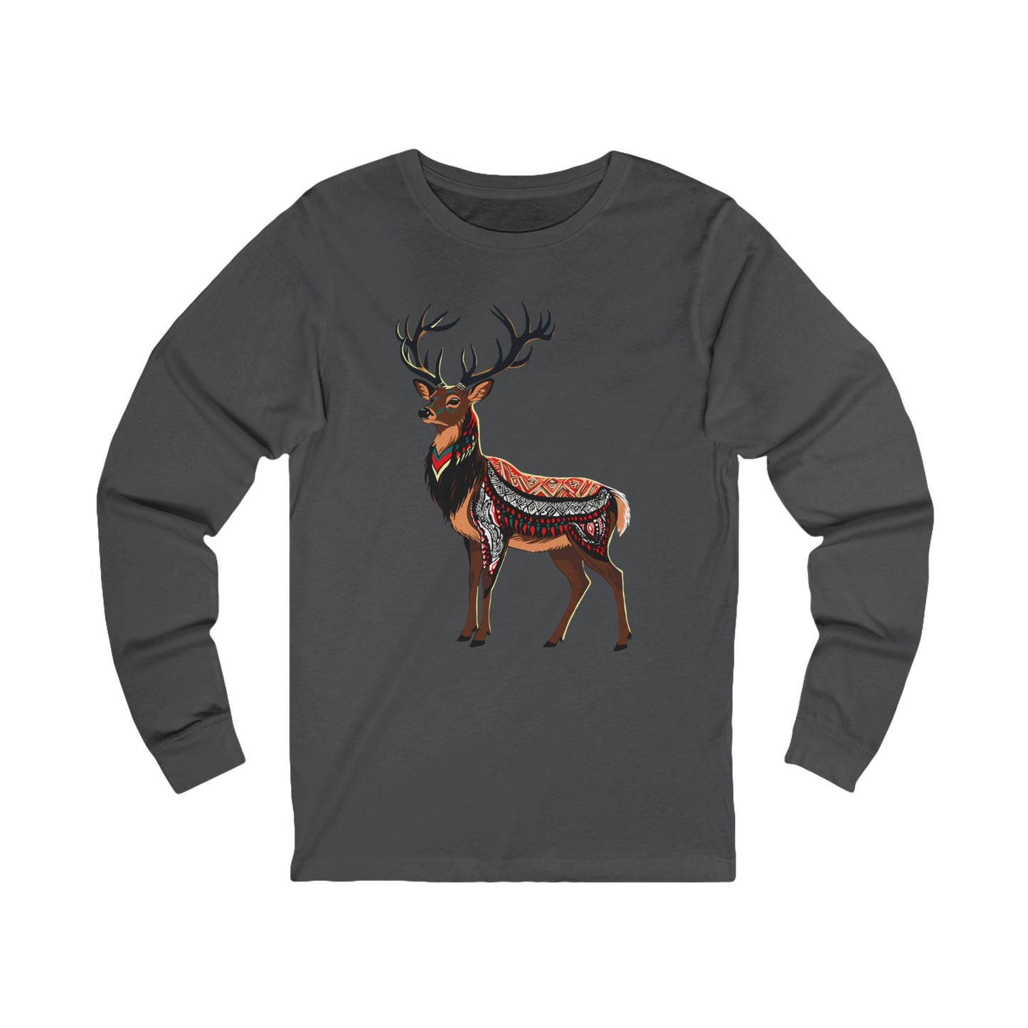 Hand-drawn sitka black-tailed deer long-sleeve tee — original wildlife art by Kayanna Healy at Neo Native