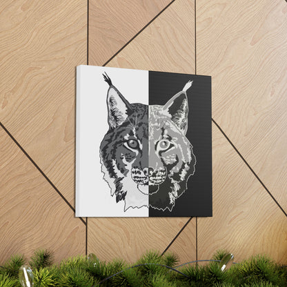 Lynx Black & White Portrait Canvas