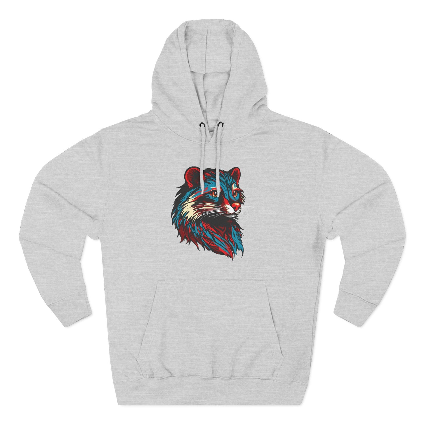 Hand-drawn Alaska Native inspired mink hoodie — original Indigenous wildlife design — back view