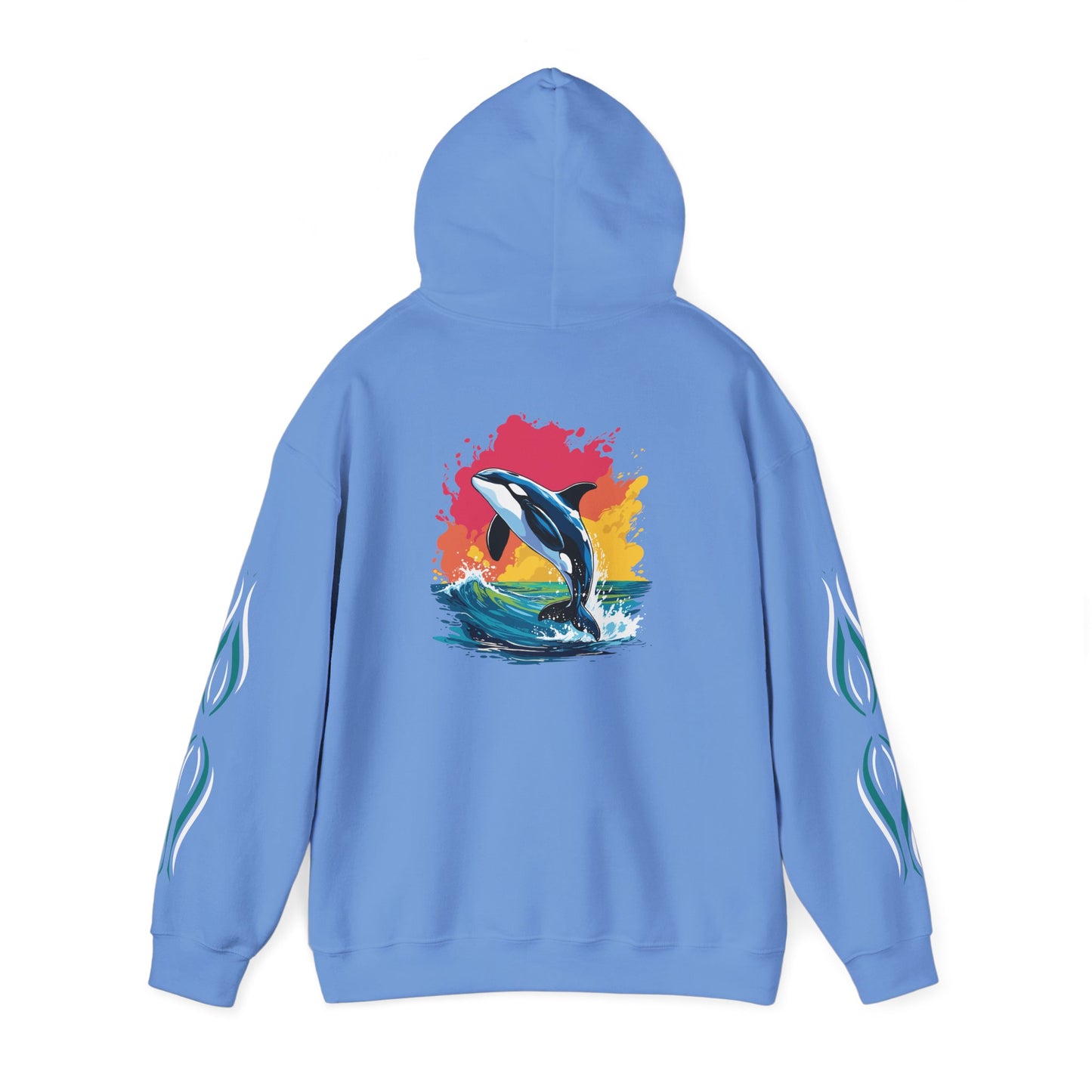Hand-drawn 'Courage' word art hoodie inspired by Alaska Native design traditions — shown in an alternate colorway