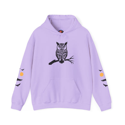 Hand-drawn 'Wisdom' word art hoodie inspired by Alaska Native design traditions — shown from a different angle