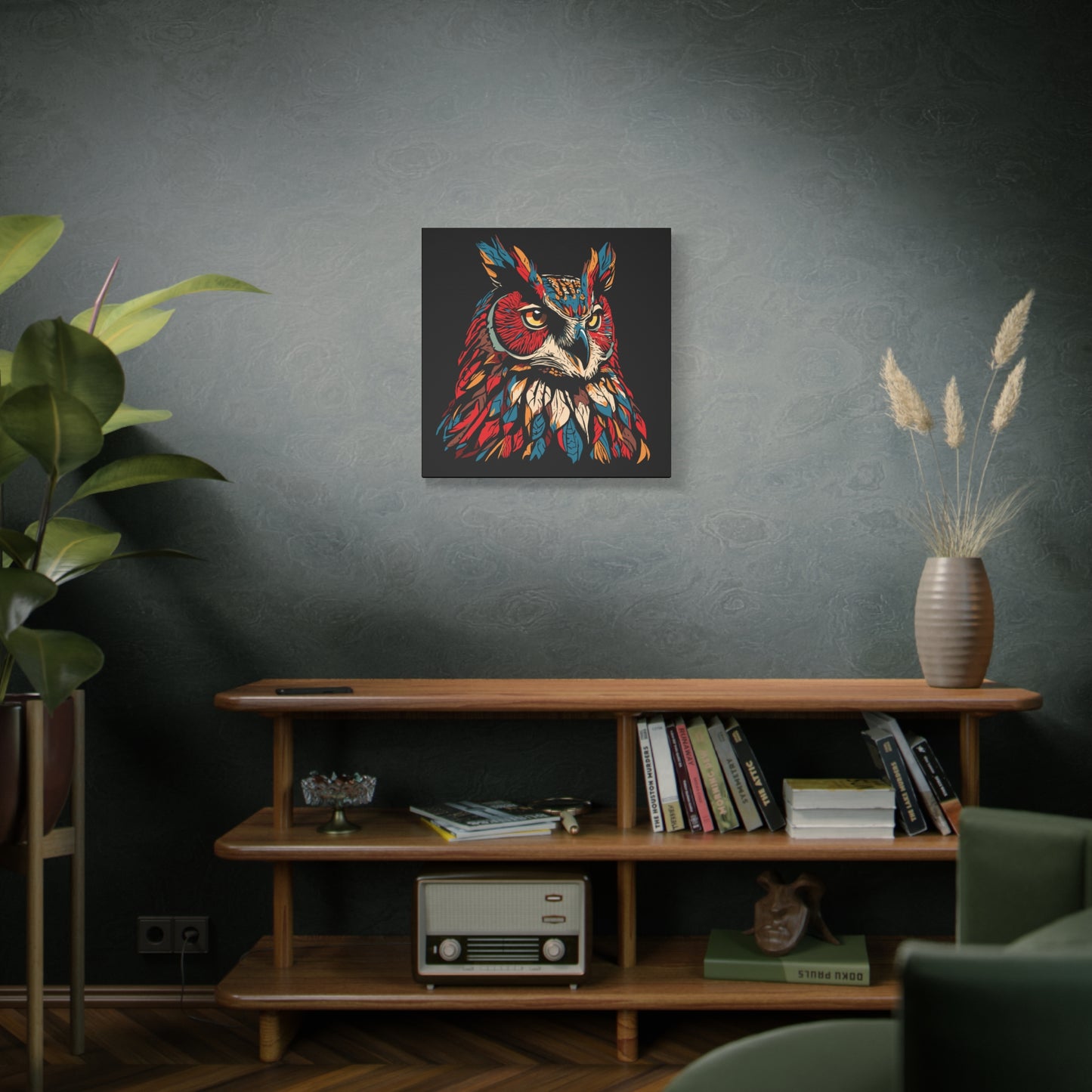 Great Horned Owl Icon Canvas