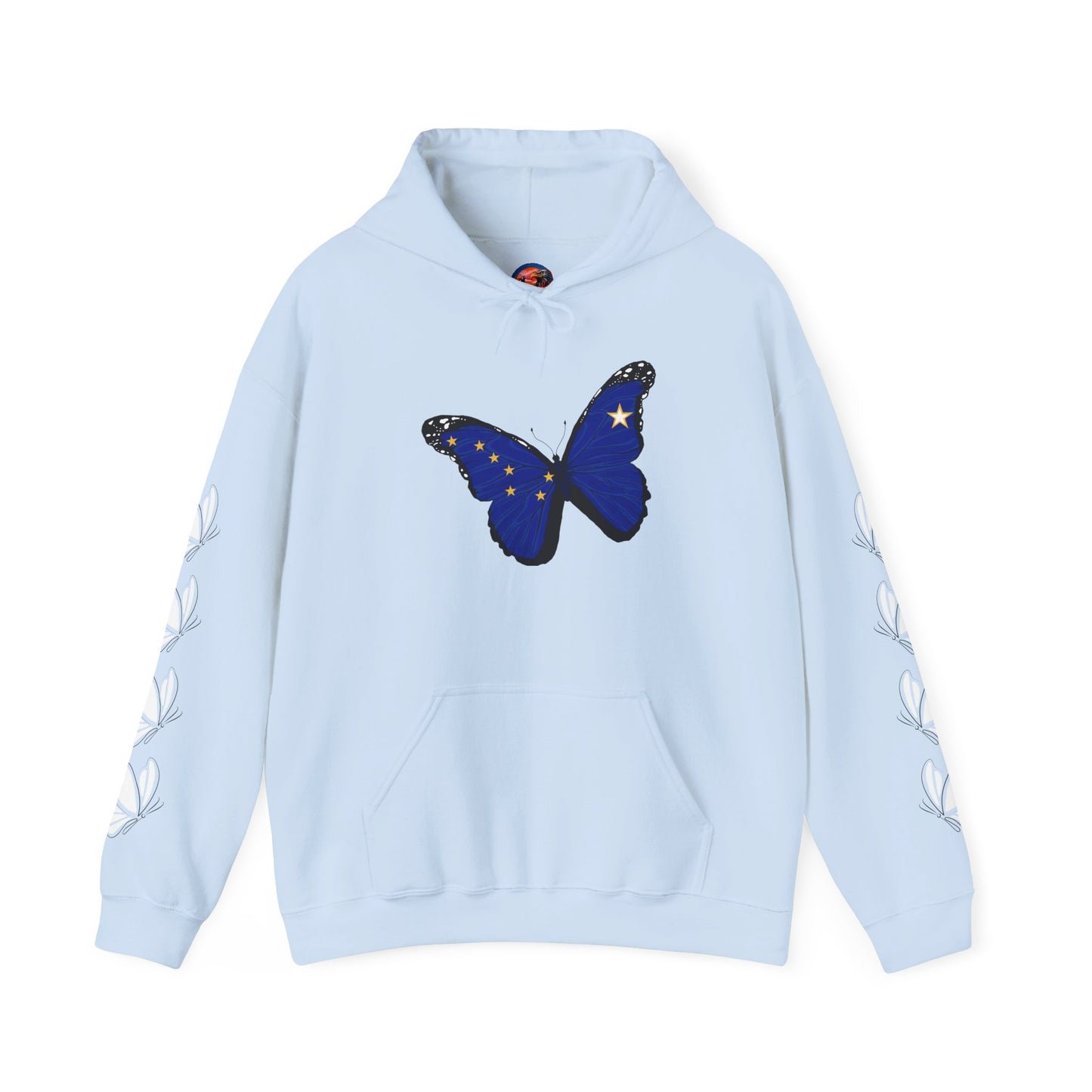 Hand-drawn 'Grace' word art hoodie inspired by Alaska Native design traditions — front view