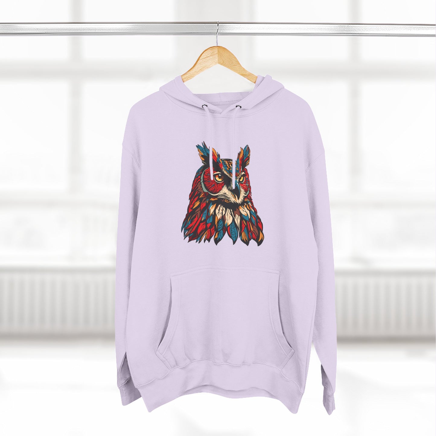 Great Horned Owl Icon - Fleece Hoodie