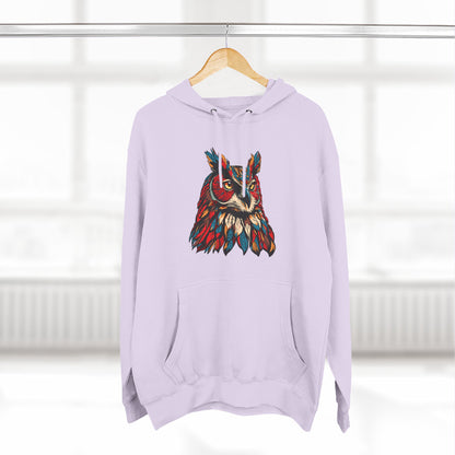Great Horned Owl Icon - Fleece Hoodie