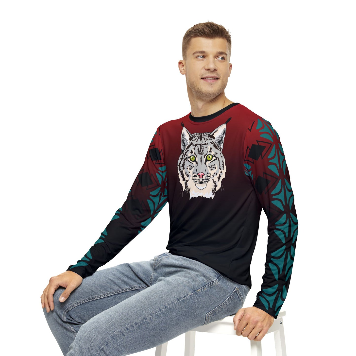 Gray Lynx Face Long-Sleeve