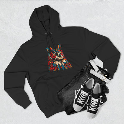 Great Horned Owl Icon - Fleece Hoodie