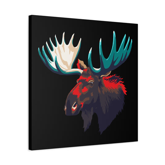 Hand-drawn moose icon canvas print — original wildlife art by Kayanna Healy at Neo Native